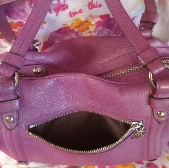 Coach Vintage Alexandra Purple Berry Leather Satchel/Shoulder Bag - Picture 2 of 14
